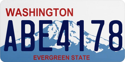WA license plate ABE4178