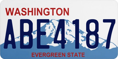 WA license plate ABE4187