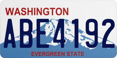 WA license plate ABE4192