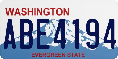 WA license plate ABE4194
