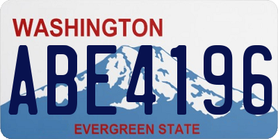 WA license plate ABE4196