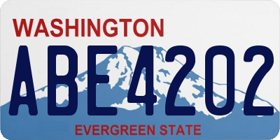 WA license plate ABE4202