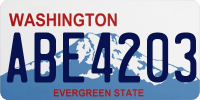 WA license plate ABE4203