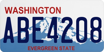 WA license plate ABE4208