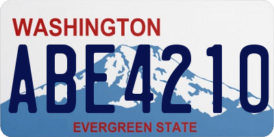 WA license plate ABE4210