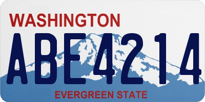 WA license plate ABE4214