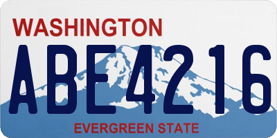 WA license plate ABE4216