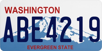WA license plate ABE4219
