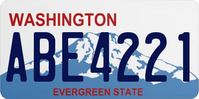 WA license plate ABE4221