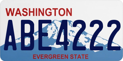 WA license plate ABE4222