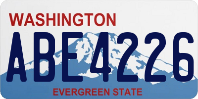 WA license plate ABE4226