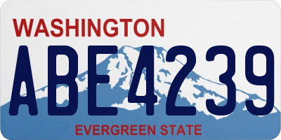 WA license plate ABE4239