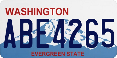 WA license plate ABE4265