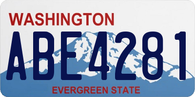 WA license plate ABE4281