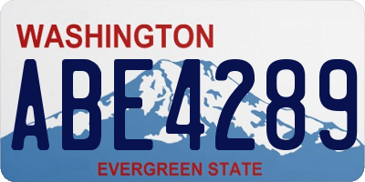 WA license plate ABE4289