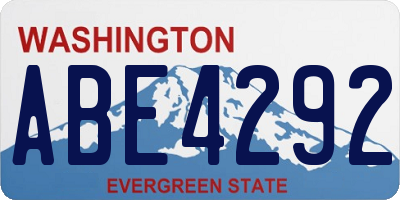 WA license plate ABE4292