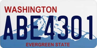 WA license plate ABE4301