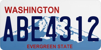 WA license plate ABE4312