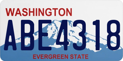 WA license plate ABE4318