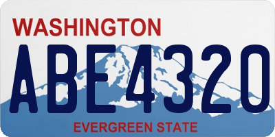 WA license plate ABE4320