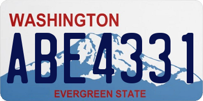 WA license plate ABE4331