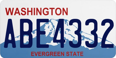 WA license plate ABE4332