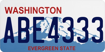 WA license plate ABE4333