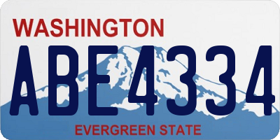 WA license plate ABE4334