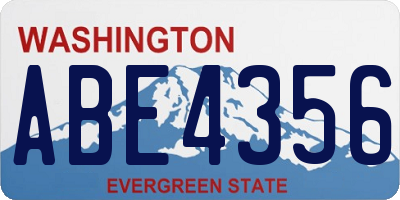WA license plate ABE4356