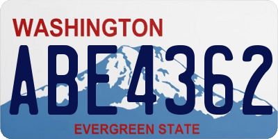 WA license plate ABE4362