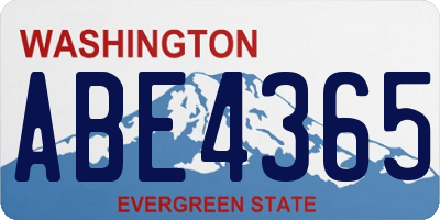 WA license plate ABE4365