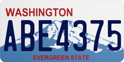 WA license plate ABE4375