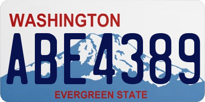 WA license plate ABE4389