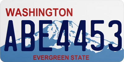 WA license plate ABE4453