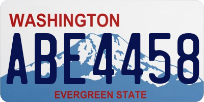 WA license plate ABE4458