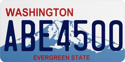 WA license plate ABE4500