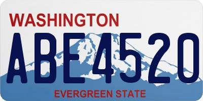 WA license plate ABE4520