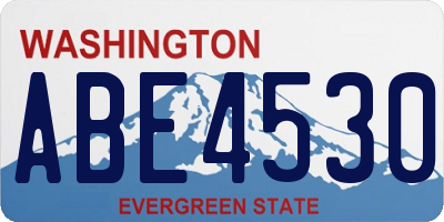 WA license plate ABE4530