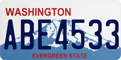 WA license plate ABE4533