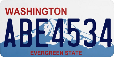 WA license plate ABE4534