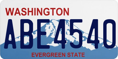 WA license plate ABE4540