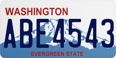 WA license plate ABE4543