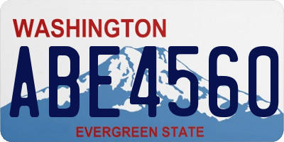 WA license plate ABE4560