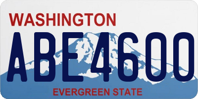 WA license plate ABE4600