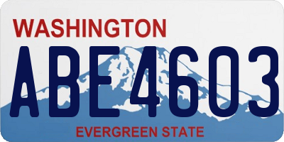 WA license plate ABE4603
