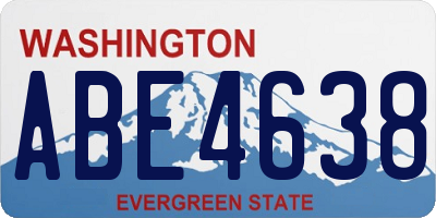 WA license plate ABE4638