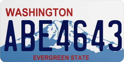 WA license plate ABE4643