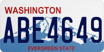 WA license plate ABE4649