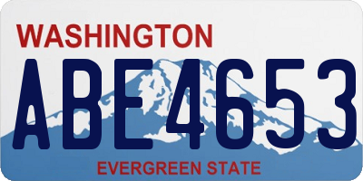 WA license plate ABE4653