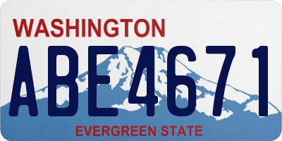 WA license plate ABE4671